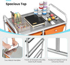 GLACER 10 Drawer Rolling Cart, Storage Cart with Lockable Whieels & Metal Frame, Trolley for Art Craft Oganizer, Mobile Utility Cart for Office, School, Classroom, Kitchen (Rainbow Color)