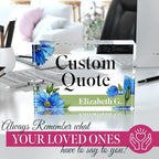 Custom Acrylic Sign Personalized, Custom Desk Name Plate, 18 Styles, (5"x7"), With Gift Box, USA Made by Acryluxe. (Meconopsis)