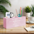 Exqcom Pink Western Makeup Brush Holder, Preppy Western Cowgirl Toothbrush Holders for Girly Bathroom, All Y'all are Welcome But You Gotta Act Right Pen Holder Organizer for Dorm Bedroom Desk