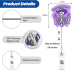 It's Probably Fine Funny Cowboy Skeleton Nurse Badge Reel, Cute Radiology X-ray Retractable ID Card Badge Holder, Name Tag Badge Clip for RN Nurse Nursing Student Radiologist Doctor Medical Workers