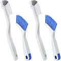 Patelai 4 Pieces Cleaning Brush Sets Small Scrub Brush Household Use for Cleaning Bottle Sink Kitchen Sink Corner Dish Edge Grout Bathroom Sliding Door Window Track(White, Blue)