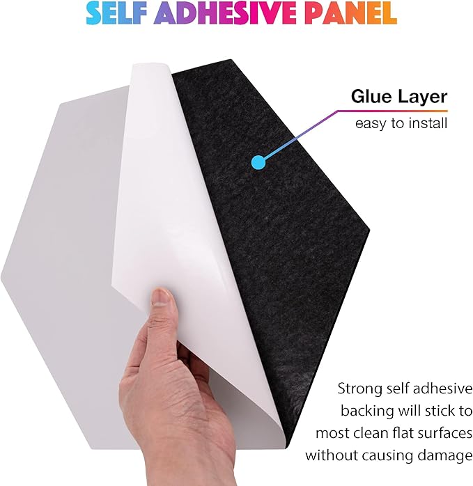 Acoustic Panels 18 Pack Soundproof Wall Panels, 14" X 12" X 0.4" Sound Proof Panles, High-Density Wall Decoration Sound Absorbing Panel, Hexagon Wall Panel for Home Office with Self-Adhesive (Black)