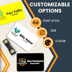 Magnet Me Up Custom Printed Magnetic Name Tag Badge with Logo (Left), 2x3 inch, Full-Color Customizable Identification Label, for Schools, Offices, Businesses, Made in USA