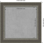 Amanti Art Silver Framed Magnetic Board 15x15 X-Small Vision Board for use with Magnets, 100% Metal Sheet to Display Items as Office Decor or for Home Organization in mudroom, Kitchen or Kids Room