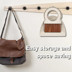 Round Handle Brush and Dustpan Set Small Broom & Dustpan Portable Handheld Sweeper for Desktop Sofa Floor Pet Nest (Off White)