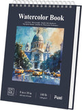 Fuxi 8x10 Watercolor Paper, 140lb Cold Press Watercolor Spiral Notebook, 32 Sheets (64 Pages) Water Color Sketchbook, Art Supplies Adults Professional.