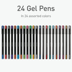Pentonic Gel Pens, 24 Count, Mixed Pack (12 Assorted Color Pens, 12 Glitter Pens), Medium & Fine Point, Smooth Writing For Journaling (1002355)