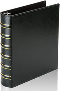 LETVPVOW Vintage Hardback 3 Ring Binder 1.5 Inch, Professional Leather Binder 3 Ring, Three Ring Binders Fits 8.5 x 11, D Ring Binders for Photo Album, Home, School and Office Supplies- Dark Green