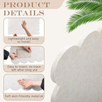 Mooliwe Scalloped Felt Bulletin Board 72 x 48 Inches Foldable Beige Pin Cork Board Alternative for Wall, 6' x 4' Trifold Picture Vision Self Adhesive Bulletin Decorative