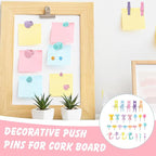 600 Pcs Decorative Push Pins, Colorful Thumb Tacks 6 Types Cute Push Pin Clips for Bulletin Board Wall Cork Board Colorful Classroom Decor Teacher Must Haves Supplies School Crafts Project