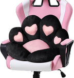 Ditucu Cat Paw Cushion Kawaii Chair Cushions 27.5 x 23.6 inch Cute Stuff Heart-Shaped Seat Pad Comfy Lazy Sofa Office Floor Pillow for Gaming Chairs Room Decor Black