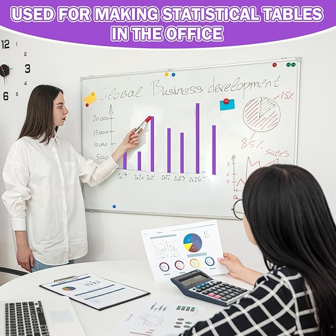 AmazingSpark Magnetic Tape Roll Thin Strips, 1/4 Inch x 33 Feet Magnetic Board Dividers Whiteboard Graphic Decorative Tape Marking Line for Classroom Office Art Accessories(Purple)