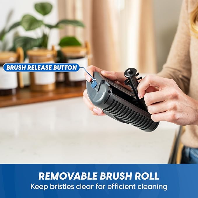 Vacmaster Pet Hair Cordless Hand Vacuum with Motorized Nozzle, 2-Speeds, LED Light, for Home & Car, Dusting Brush, Precision Nozzle, and Crevice Tool