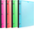 MAKHISTORY 1 Inch Telescoping 3 Ring Binder-4PCS, Flexible Binder with Customized Front Cover, Holds 225 Sheets, School Office Supplies, 4 Colors