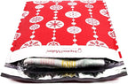 Bubble Mailers 10x13" - Red Snowflake Baubles with Writable Area - 25 Pack - Holiday Poly Padded Envelopes and Bubble Shipping Mailers