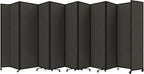 Versare Room Divider 360 Portable Wall Partition | Folding Panels | Large Freestanding Divider | Locking Wheels | Temporary Room Separator | 25' x 7'6'', Mocha