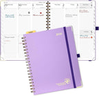 POPRUN 2026 Planner Daily Weekly and Monthly Calendar with Hourly Schedule, Monthly Tabs(Large Size 10'' x 8'' Wire-Bound Hard Cover) - Agenda 2026 (Jan.2026-Dec.2026) - Violet