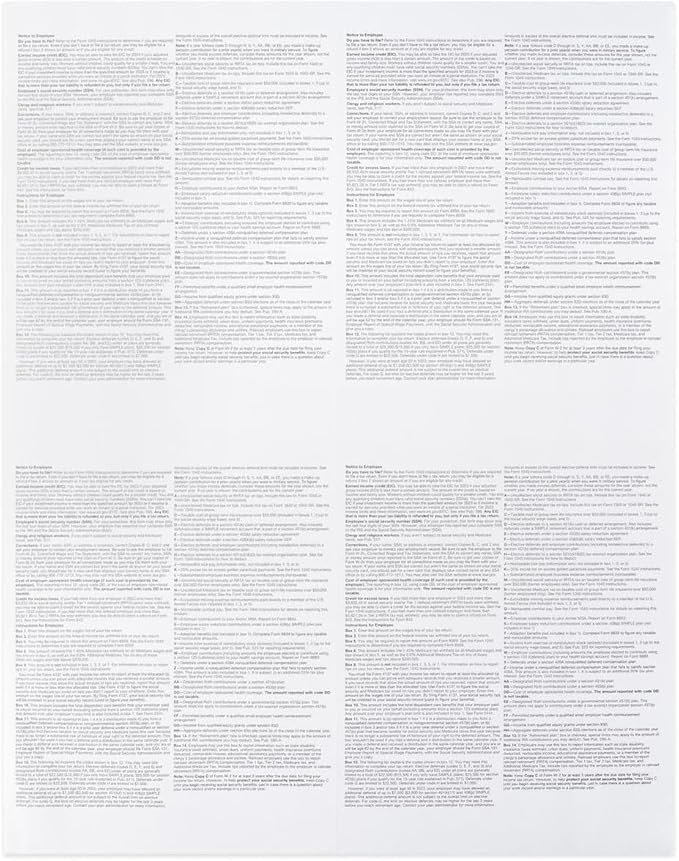W2 Forms 2025 with Envelopes, Blank W2 4 Up Tax Forms 2025, 25 Employees kit, with Instructions in Back, Compatible with QuickBooks and Accounting Software, Idea for E-Filing, 25 Self Seal Envelopes,