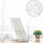 Metal Bookends for Home Office, Book Shelf Holder Home Decorative, Book Ends for Heavy Books/Movies/CDs, White 6.5 x 5 x 5.7 in, 4 Pair/ 8 Piece