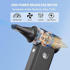 Compressed Air Duster- 180000 RPM Brushless Motor,45W Fast Charge,4-Speed Adjustable Electric Air Duster, Rechargeable Mini Duster Blower for PC,Keyboard,Car,Outdoors,Home and Snow Clearing,Black