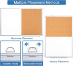 Magnetic White Board and Cork Board Combo, 36 X 24 inches Whiteboard Bulletin Combination Board, Wall Mounted Dry Erase Message Board for Home, School and Office
