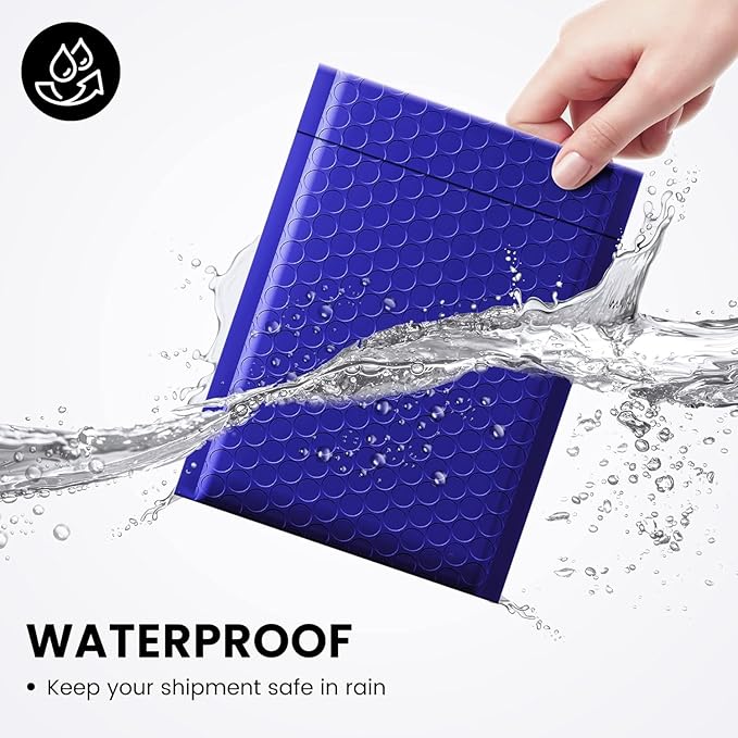 Fuxury Bubble Mailer 6x10 600 Pack Royal Blue #0, Poly Padded Envelope mailers for CDs,DVDs,Cosmetics,Jewelry, Bulk Self Seal Package Envelope Bags, Waterproof Mailing Evenploves for Small Business