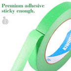 KIWIHUB Green Painters Tape,1 inch x 60 Yards x 5 Rolls - Medium Adhesive Green Masking Tape for Painting,Labeling,DIY Crafting,Decoration and School Projects (300 Yards Total)