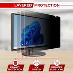 SightPro 20 Inch 16:9 Computer Privacy Screen Filter for Monitor - Privacy Shield and Anti-Glare Protector (17 7/16" x 9 13/16")
