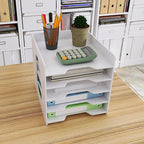 Natwind 5-Tier Desk Organizer,File Organizer,File Paper Organizer for Desk & Desktop - White File Holder with Mail Letter Tray & Paper Sorter for Home Office, School Classroom