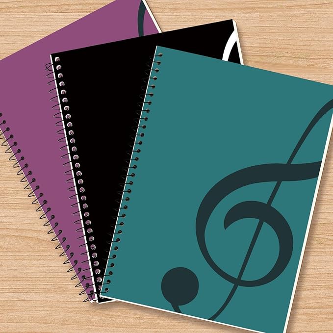 DOMMI Blank Sheet Music Composition Notebook 2 Packs, Manuscript Staff Paper Notebook with 200 Pages 26x19cm, Spiral Bound Music Songwriting Notebook for Songwriters, Musicians, Teachers, Pink
