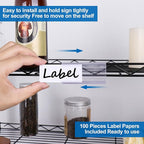100 Pcs Wire Shelf Label Holder with Paper Inserts, Compatible with 1-1/4 Inch Shelves, Plastic Shelf Tags for Wire Shelving Label Clips with Label Paper Removable Wire Rack Label Holder Display Clip