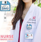 Aoryalps Dont Forget to Save Retractable Badge Reel Holder Retractable with ID Clip for Nurse Nursing Name Tag Card Nursing Student Teacher Doctor Medical Assistant Work Office Clip-Gifts for Nurse