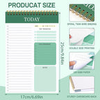 to Do List Notepad with 60 Tear Off Sheets, 6.7 x 9.8" to Do List Notebook for Work Perforated Daily Planner with Task Checklist for Home School Office Personal Organizers, Green