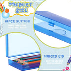 Fainne 24 Pcs Plastic Pencil Case Bulk Pencil Boxes Plastic Stationery Case Frosted Pen Box Pen Holder with Hinged Lid Snap Closure for Office(Single Layer,Assorted Colors,7.09 x 2.36 x 0.98 Inch)