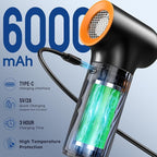Compressed Air Duster, 260000RPM Cordless Electric Air Blower with Brushless Motor, 3-Speed Adjustable & Rechargeable – Powerful Dust Cleaner for Keyboard, Computer, Car, Outdoor, Air Bed