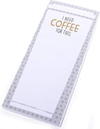 Graphique Magnetic Notepad - I Need Coffee For This Grocery and Shopping List - Fun Decorative To-Do List - Perfect House Warming Gifts - 100 Tear off Sheets (4" x 9.25" x .5")
