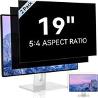 [2 Pack] 19 Inch Computer Privacy Screen for 5:4 Aspect Ratio Widescreen Monitor, Eye Protection Anti Glare Blue Light Computer Monitor Privacy Filter, Removable Anti-Scratch 19in Protector Film