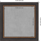 Amanti Art Black Framed Magnetic Board 15x15 X-Small Vision Board for use with Magnets, 100% Metal Sheet to Display Items as Office Decor or for Home Organization in mudroom, Kitchen or Kids Room