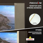 MECCALINE Monitor Memo Board 2Pcs - Flexible Clear PET Computer Screen Sticky Note Holder - Side Panel Message Organizer - Versatile Office Desk Accessories - Cool Home Office Supplies - 3.1" x 11.8"