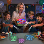 LovesTown 24PCS Dinosaur Party Favors, LED Light up Finger Lights Glow in The Dark Finger Flashlights for Birthday Party Decorations Goodie Bags Fillers Classroom Prizes
