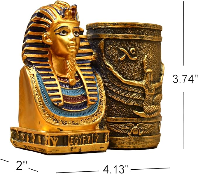 Daisylily Ancient Egyptian Pencil Holder, King Pharaoh Pen Cup, Pen Holder for Desk Office Pen Organizer, Pencil Cup Storage Containers - Egyptian
