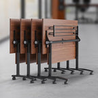 Conference Table Foldable Meeting Tables,Flip Top Mobile Training Table The folding conference table With Silent Wheels Is Convenient And Fast,Modern Mobile Meeting Tables (2pack 160*60*75)