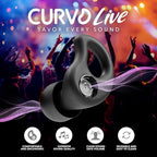 CURVD Live Stylish High-Fidelity Concert Earplugs for Live Events up to 14 dB Noise Reduction, 5 Tip Sizes & Carry Case