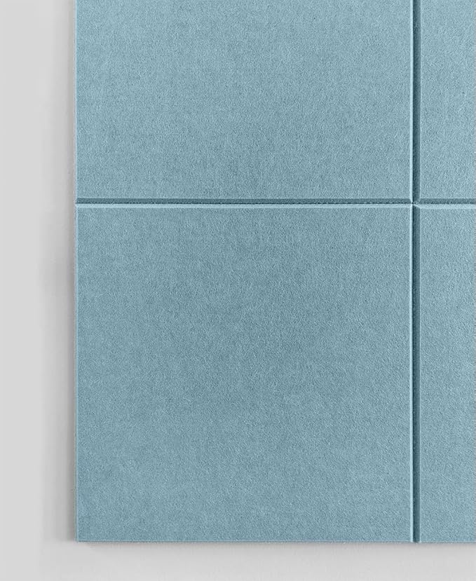 DECORITA Felt Wall Tiles | Large Cork Board Alternative | Aesthetic Felt Bulletin Board for Office, Home & Classroom | Large Cork Boards for Walls Pinboard (12-Pack) | Baby Blue