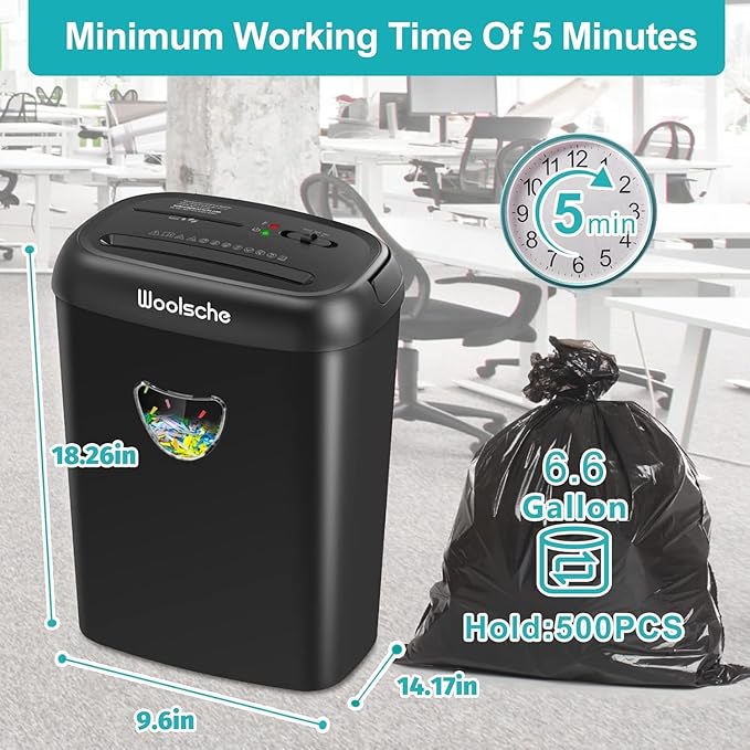 Home Office Paper Shredder,14-Sheet Cross Cut with 6.6-Gallon Basket, High Security Level P-4,3-Mode Design Shred Card/CD/Paper