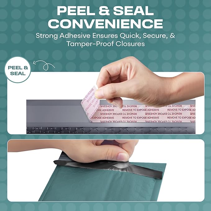 Green Extra Large Poly Bubble Mailers 14.25x20 inch #7 | Self Seal Large Padded Envelopes | Air Cushioned Bubble Mailer | Usable Size 14.25x19 Lightweight Mailing Shipping Bags| 50 Pack Bulk