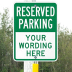 SmartSign 24 x 18 inch Custom “Reserved Parking” Metal Sign - Add Text, 80 mil Aluminum, 3M Laminated Engineer Grade Reflective Material, Green and White, Made in USA