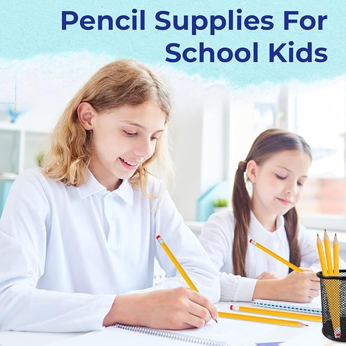 Rosmonde Pencils Bulk, 600 Pack, Pre Sharpened #2, Bulk Yellow Pencils, Easy Hold Grip With Earsers On Top, #2 HB Sharpened, Bulk Supplies for School Districts Classrooms & Colleges