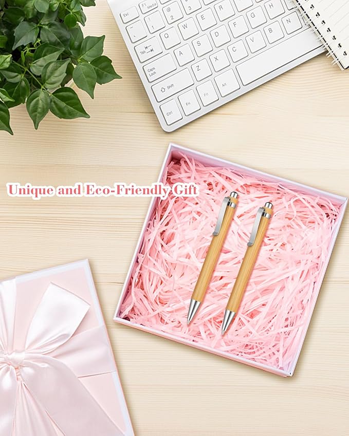 lyforx Bamboo Pens Bulk Wooden Bamboo Pens Engraving Wooden Ballpoint Pen Customizable Gift Pen Bulk 50pcs