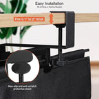 MAXECHO Under Desk Cable Management Tray 36" - Clamp on Wire and Cable Organizer for Storage and to Hide Cords - Ideal for Home Office - Premium Black Fabric Design
